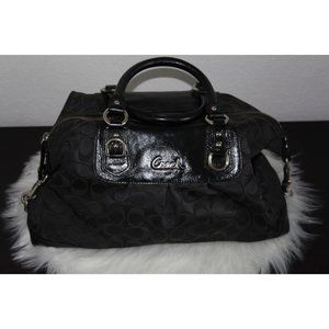 COACH, Lg Ashley Sabrina Satchel Duffle Bag, Black color.